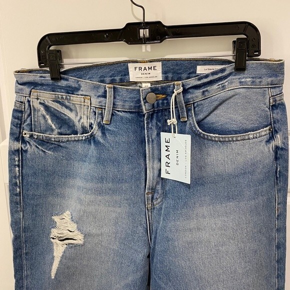Frame Le Stevie Women's Crop Jeans. Distressed. Blue. Size 29. Streewear. Cute - Picture 5 of 13